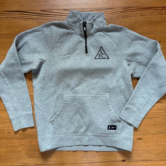 Nike Liverpool gray half zip mock neck fleece sweater SIZE S - Picture 1 of 6
